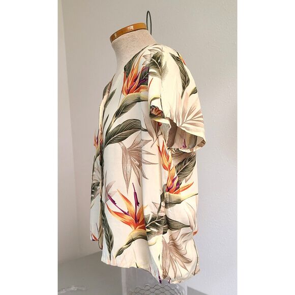 Vintage Paradise Found Hawaiian Tropical MEDIUM Resort Resortwear Top Vacation M - Picture 4 of 7